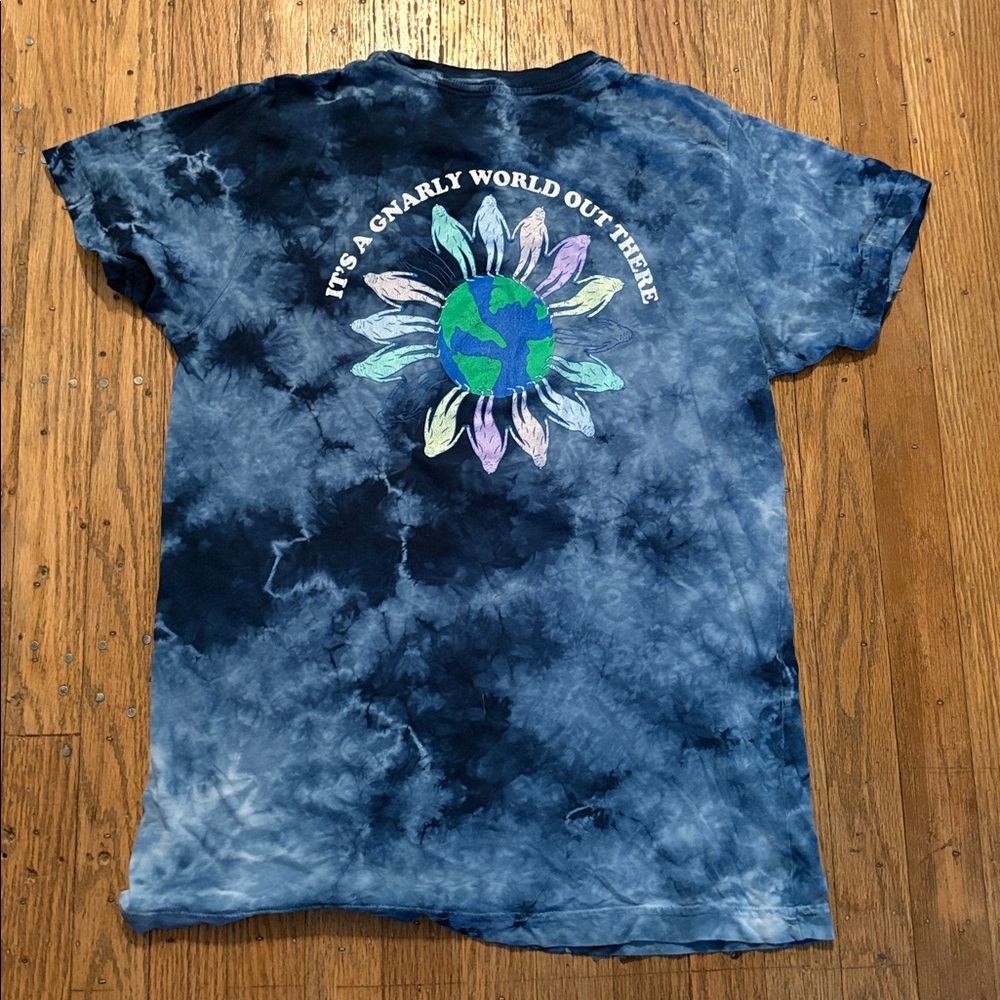 Gnarly Tie Dye Tee Shirt Short Sleeve Cotton Blue S - Picture 3 of 8